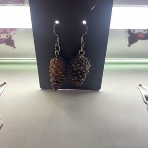Vintage Pinecone Dangle Earrings